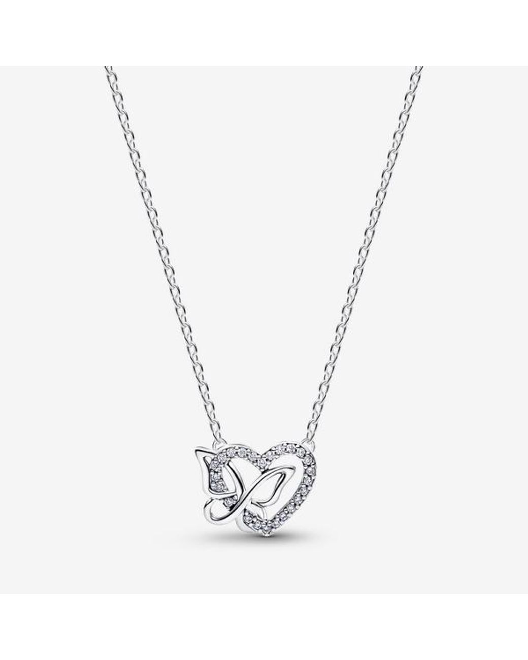 Pandora Metallic Entwined Heart & Butterfly Pendant Necklace