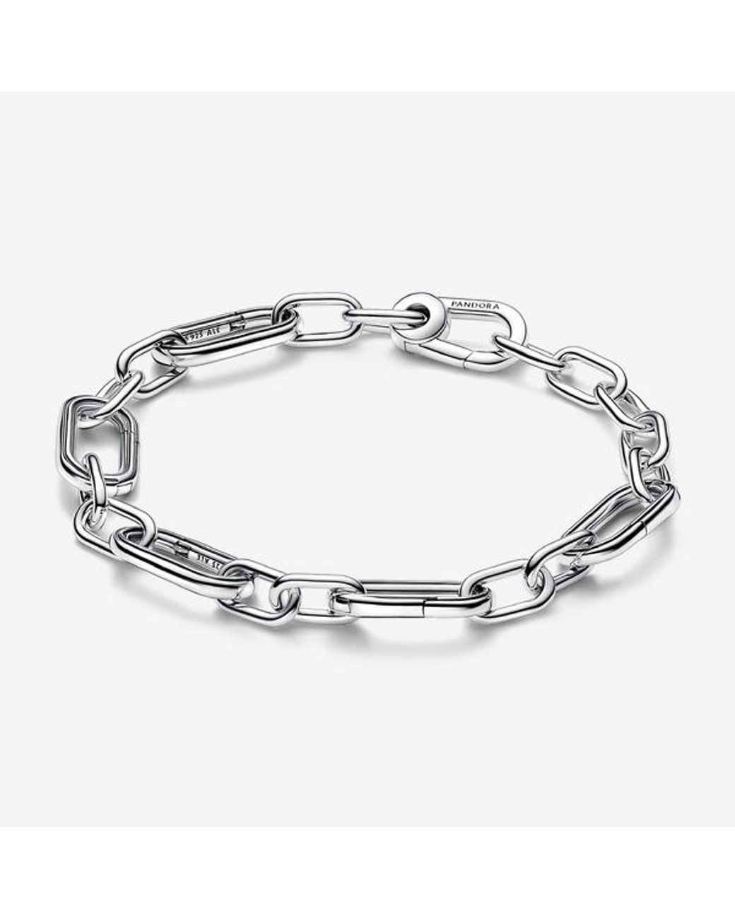 Pandora Metallic Me Sterling Silver Link Bracelet With 5 Openable Links