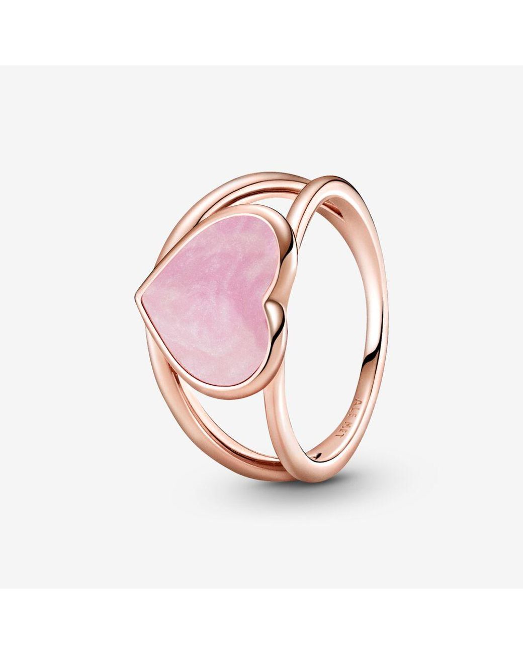 PANDORA Pink Swirl Heart Statement Ring 