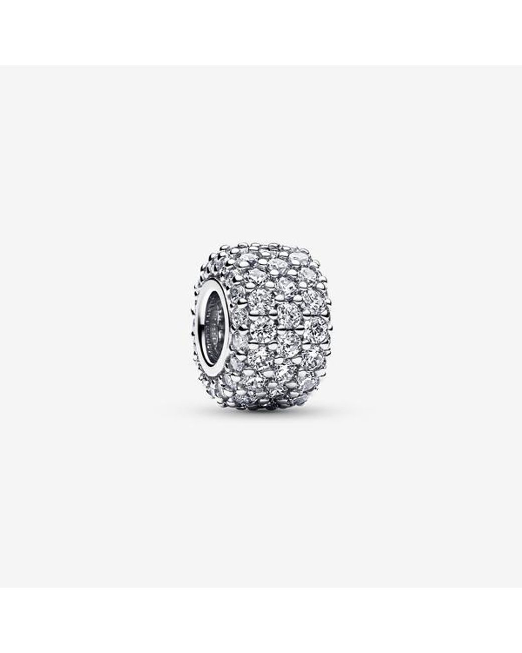 Pandora White Sparkling Pavé Triple-Row Charm