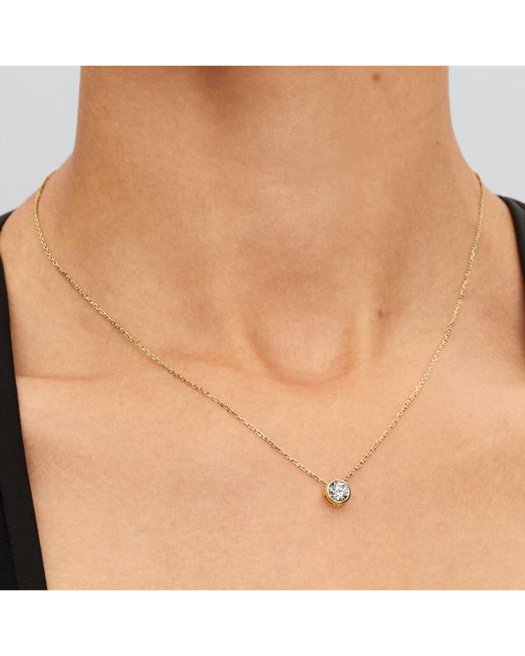 Pandora Metallic Era Bezel Lab-Grown Diamond Pendant Necklace