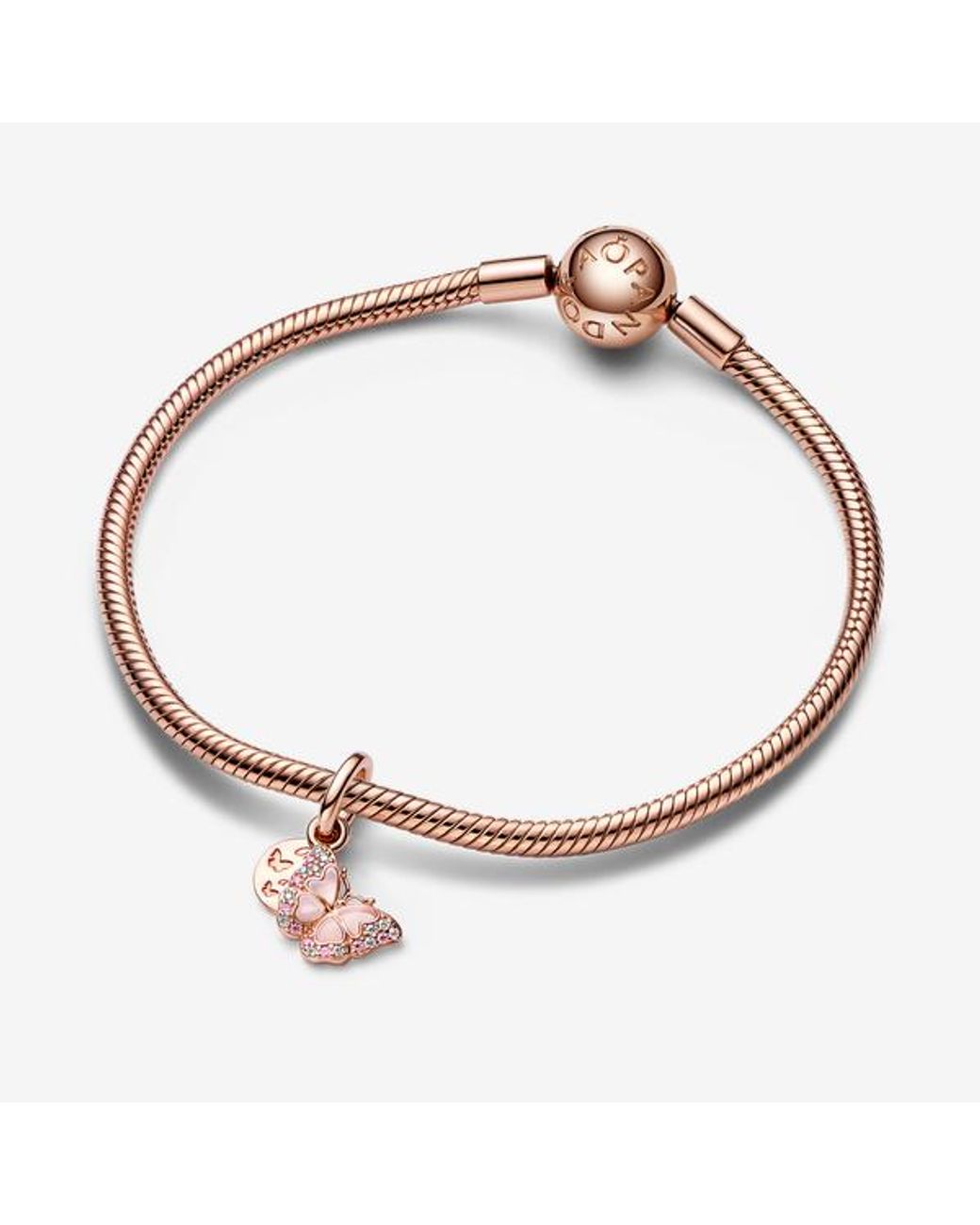Pandora Pink Butterfly & Quote Double Dangle Charm
