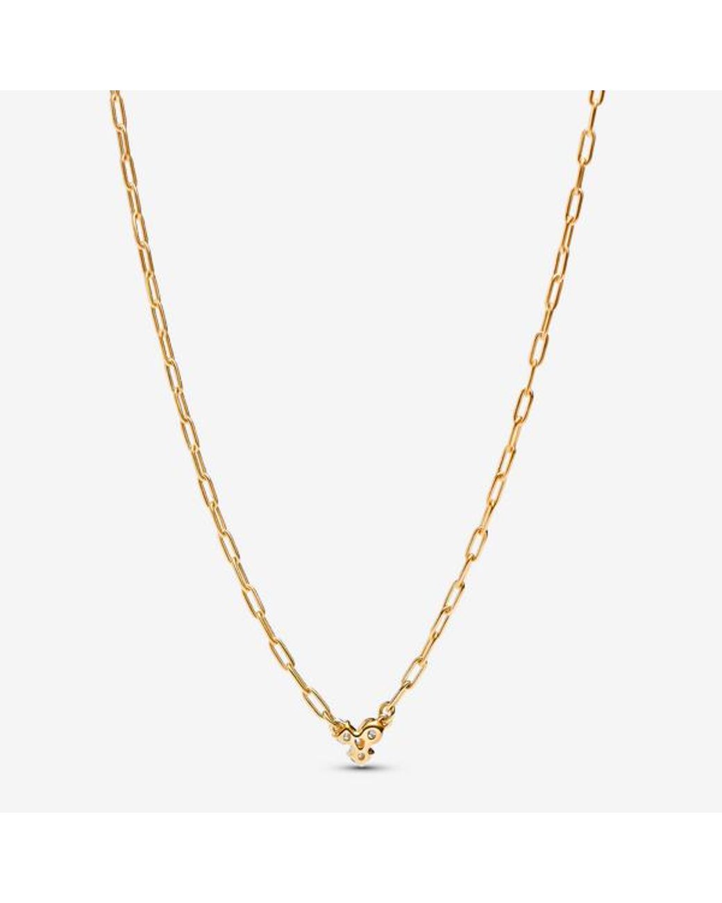 Pandora Metallic Era Lab-Grown Diamond Cluster Paperclip Chain Necklace