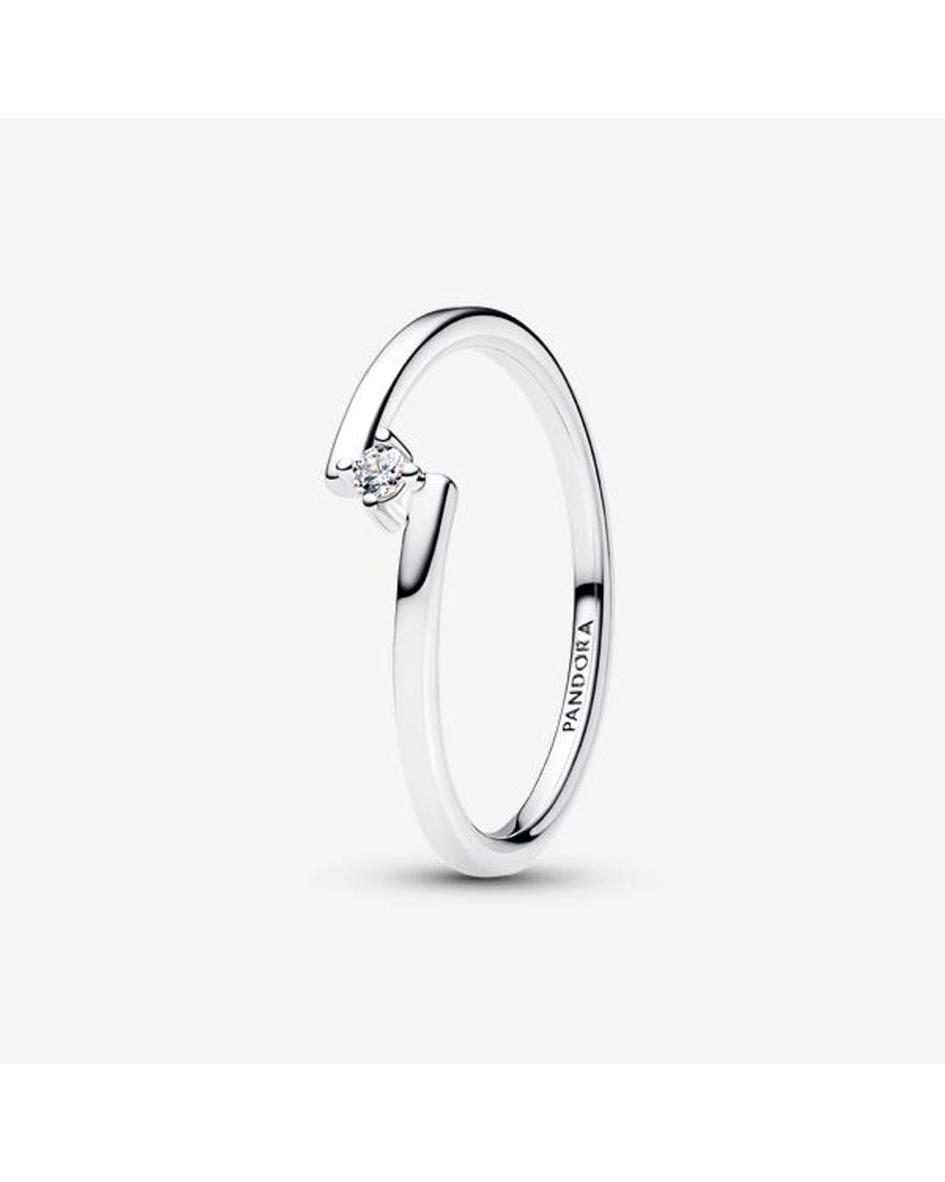 Pandora White Split Solitaire Ring