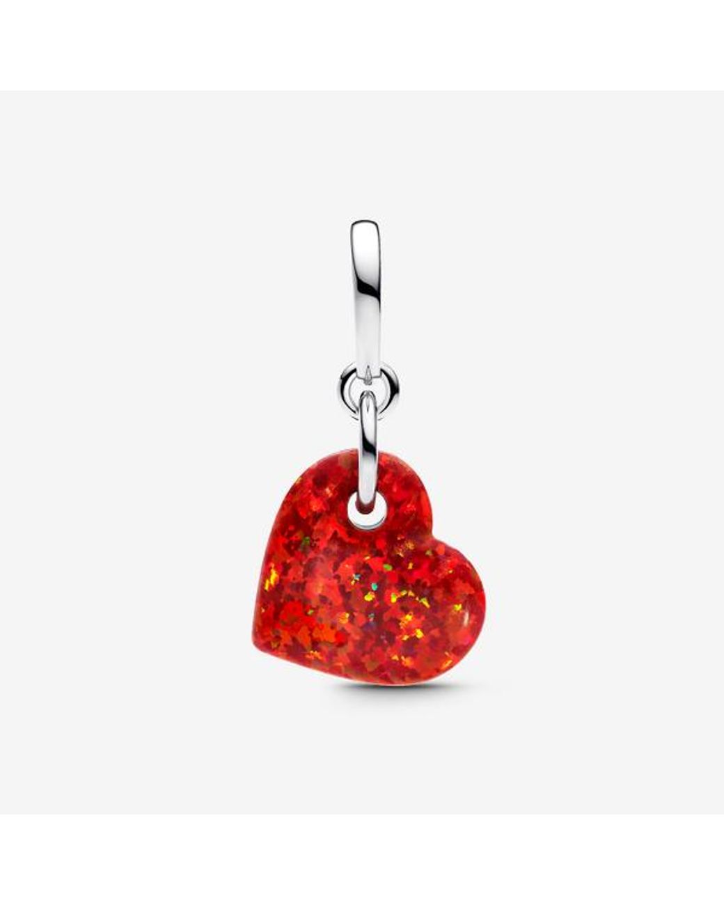 Pandora Red Opalescent Heart Dangle Charm