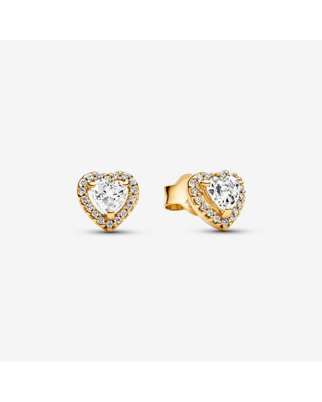 Pandora Metallic Sparkling Elevated Heart Stud Earrings