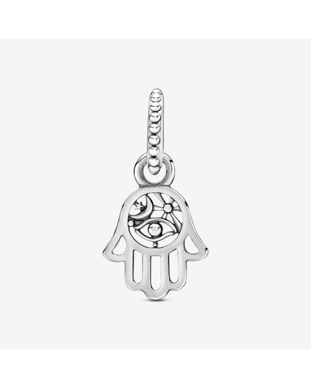 Pandora White Protective Hamsa Hand Dangle Charm