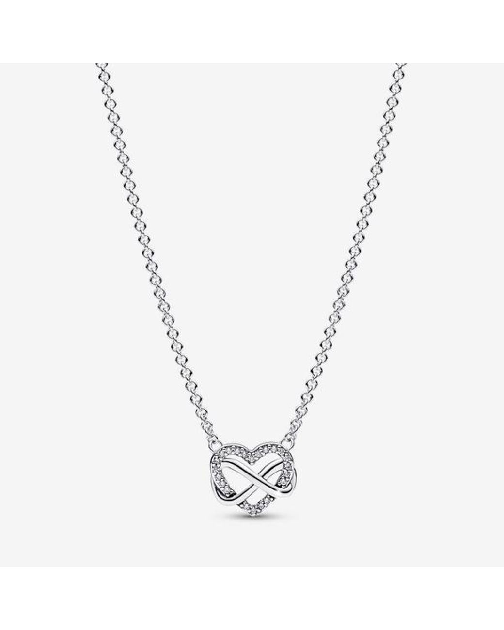 Pandora Metallic Sparkling Infinity Heart Collier Necklace