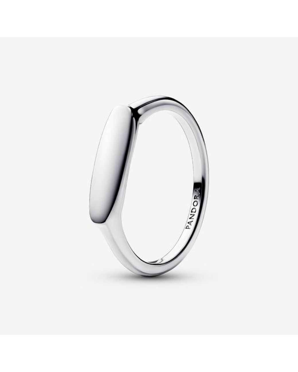 Pandora White Engravable Bar Ring