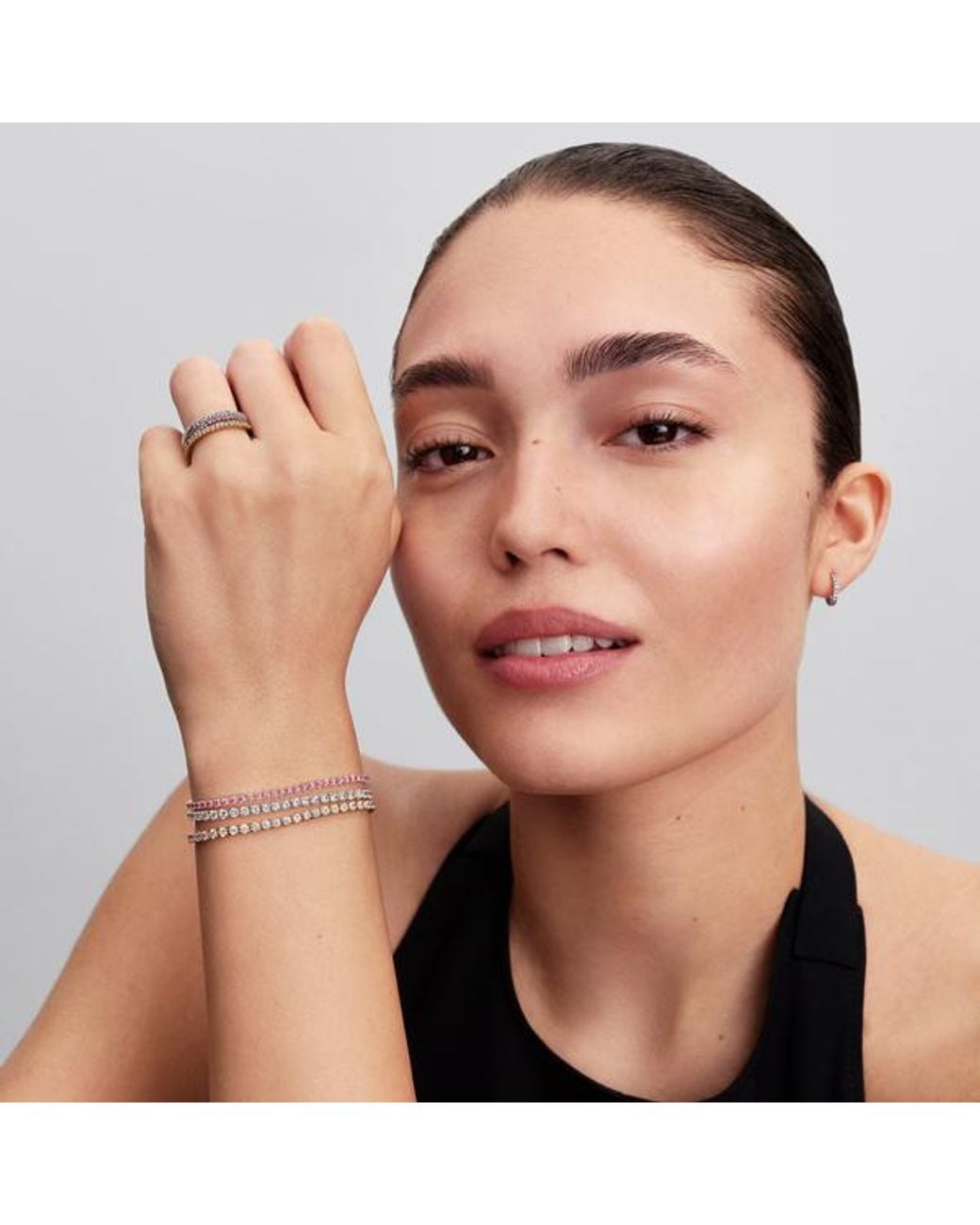 Pandora Pink Sparkling Band Ring