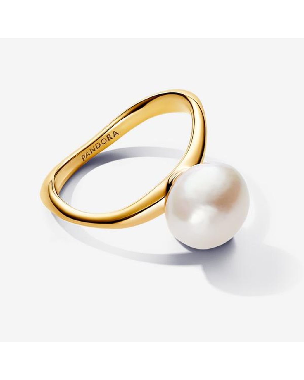 Pandora White Baroque Treated Freshwater Cultured Pearl Ring