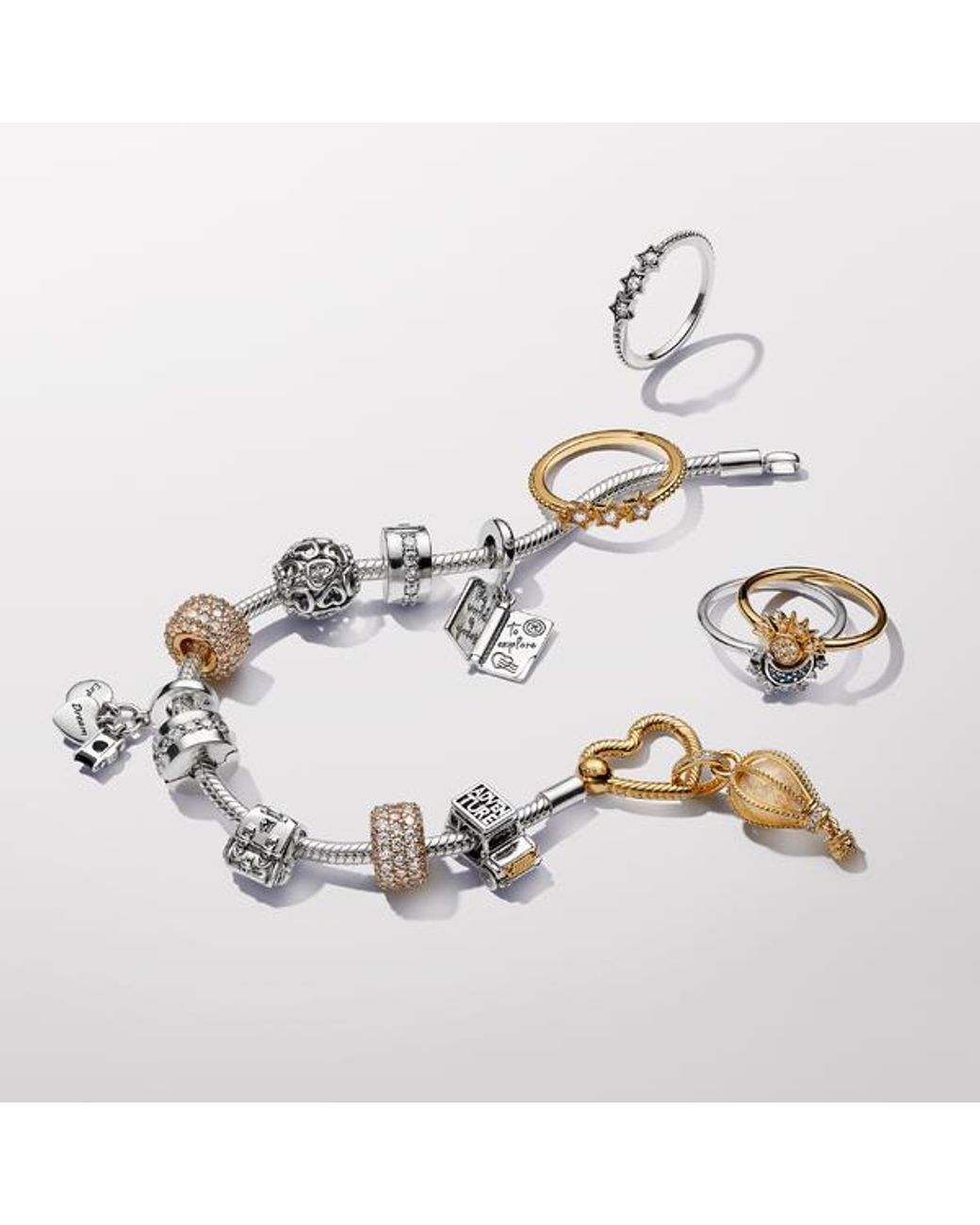 Pandora Metallic Sparkling Hot Air Balloon Dangle Charm