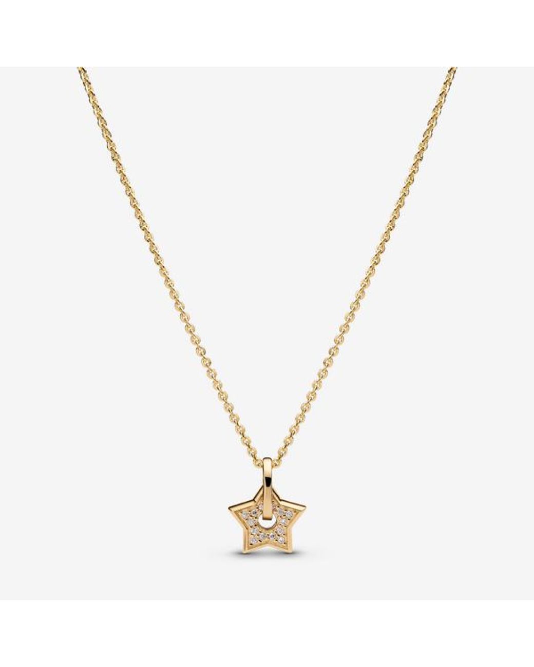 Pandora Metallic Talisman 14K Lab-Grown Diamond Pavé Star Pendant Necklace