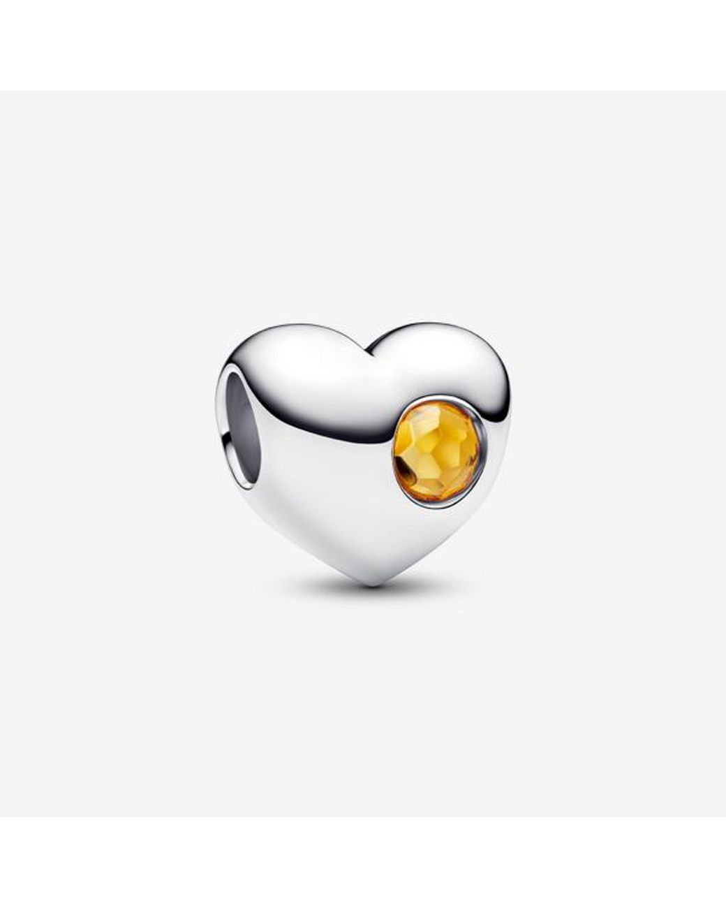 Pandora Metallic Engravable November Birthstone Heart Charm