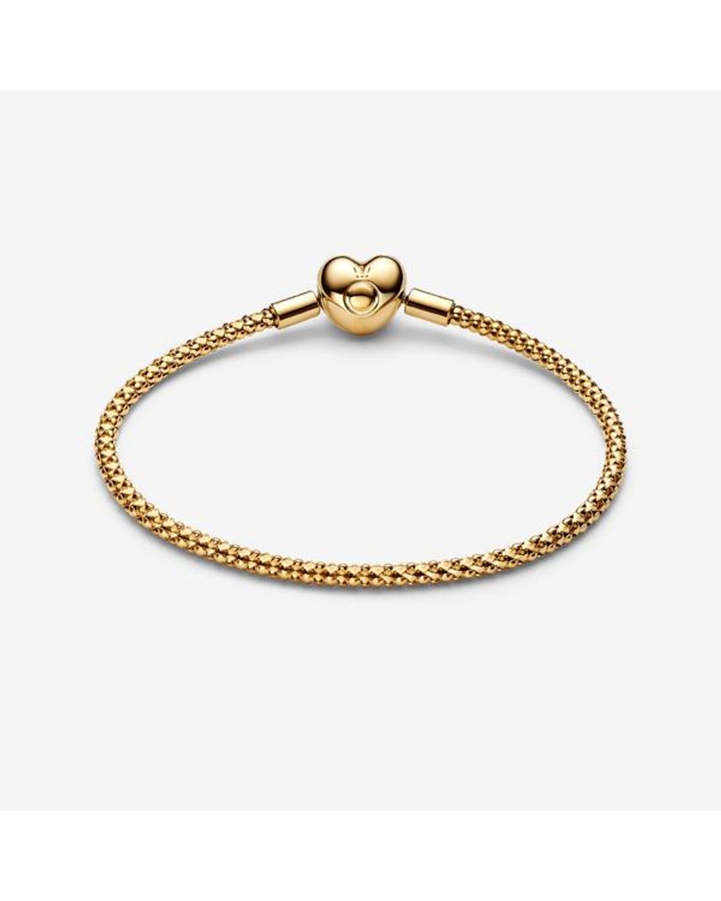Pandora Metallic Heart Clasp Studded Chain Bracelet
