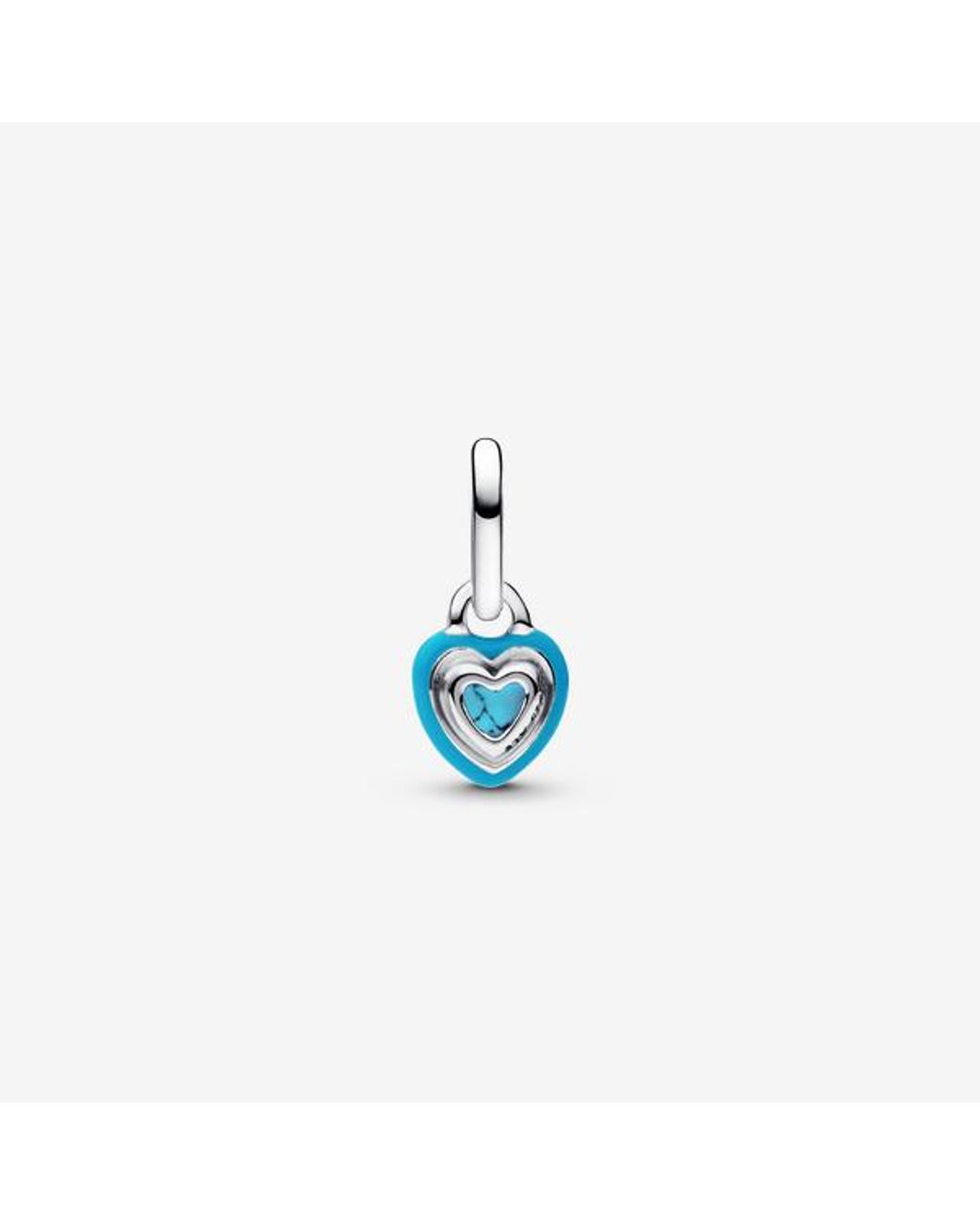 Pandora Blue Coloured Heart Mini Dangle Charm