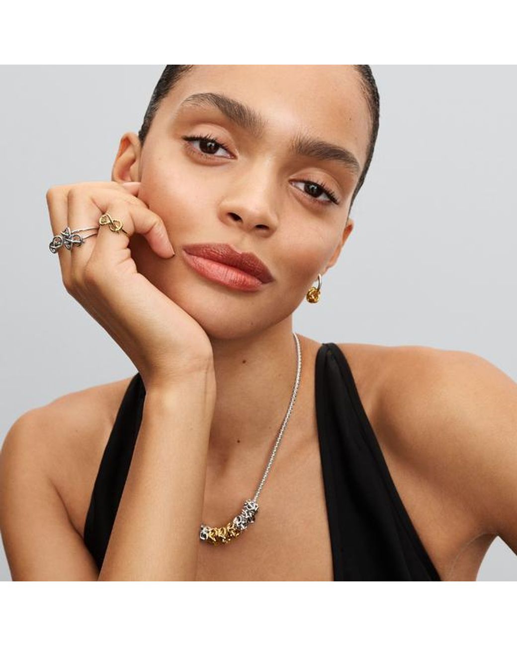 Pandora Metallic Infinity Knot Ring