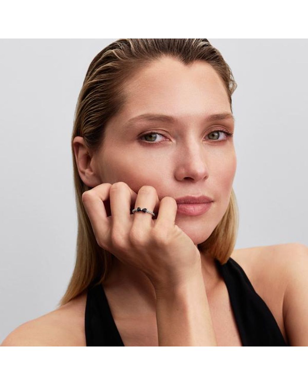 Pandora Metallic Sparkling Bow Ring