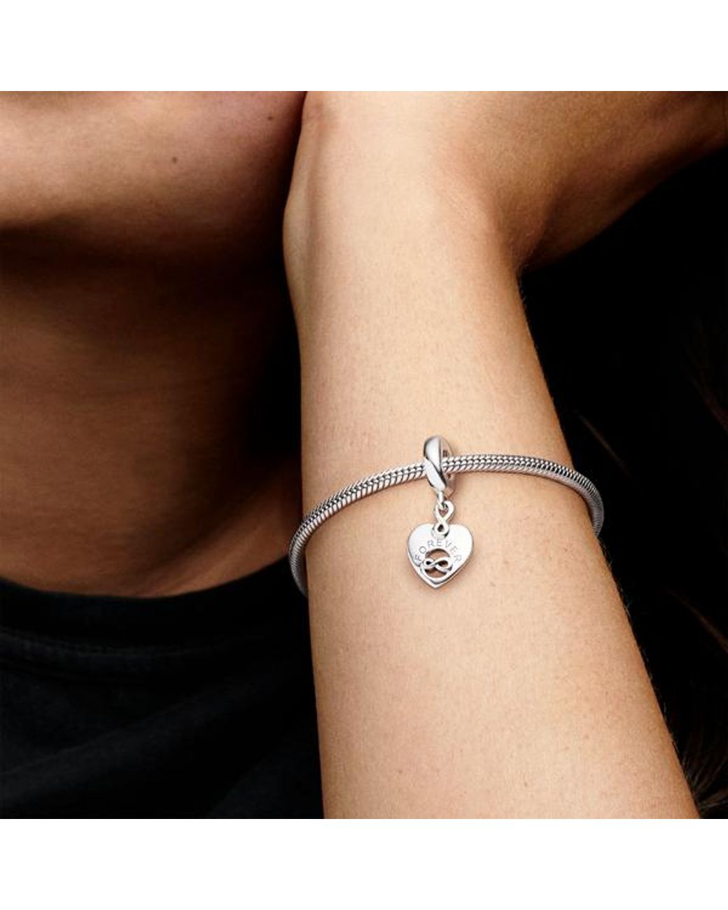 Pandora Metallic Friends Forever Heart Dangle Charm
