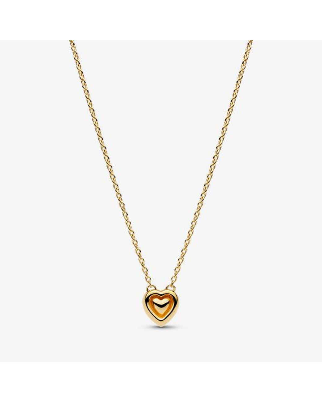 Pandora Metallic Engravable Heart Halo Collier Necklace