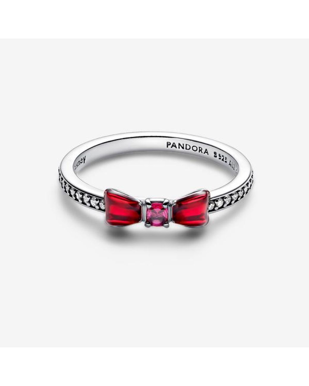 Pandora Red Disney Princess Snow White Bow 193652c01 Silver Ring