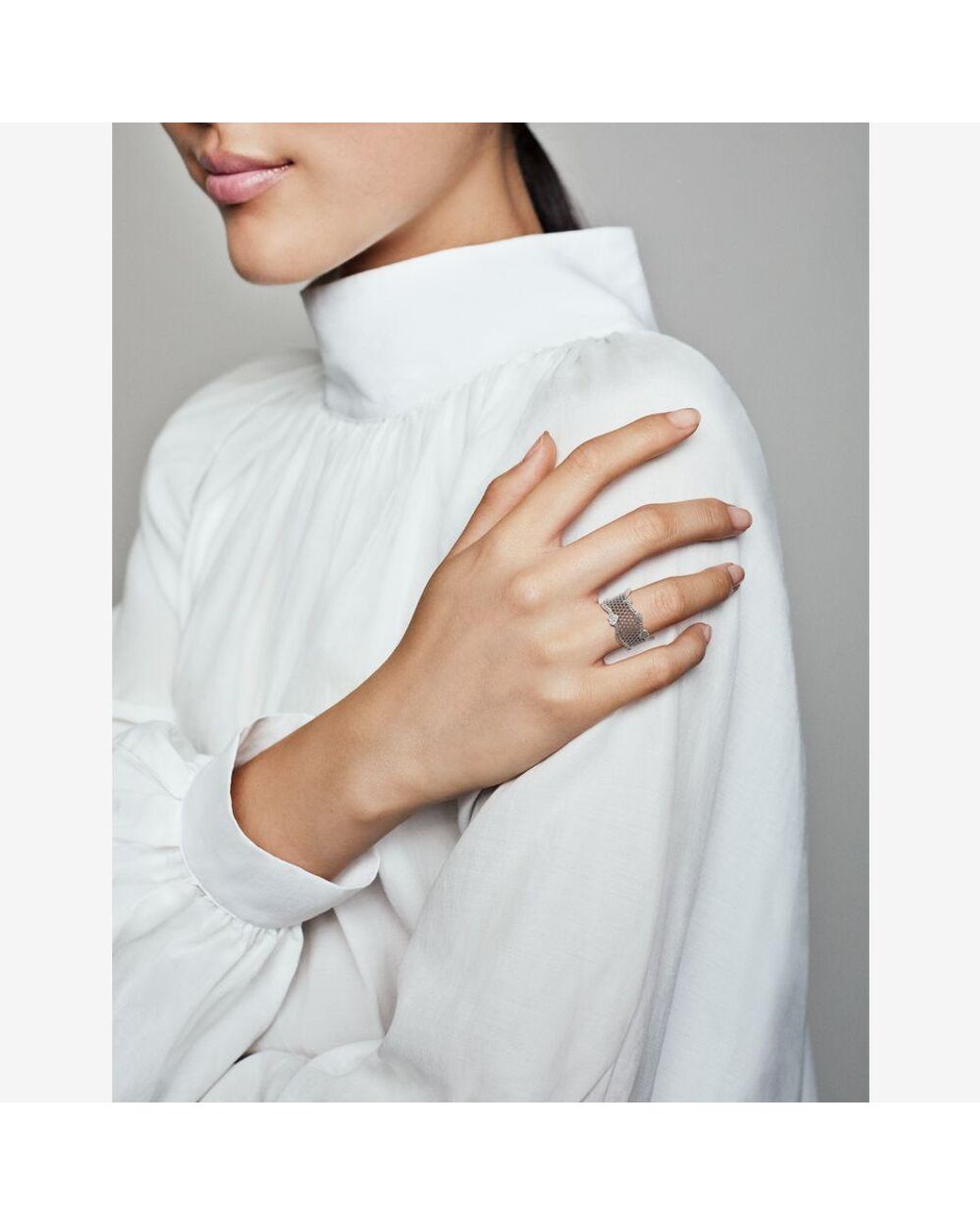 PANDORA Pavé Hearts Lace Ring | Lyst