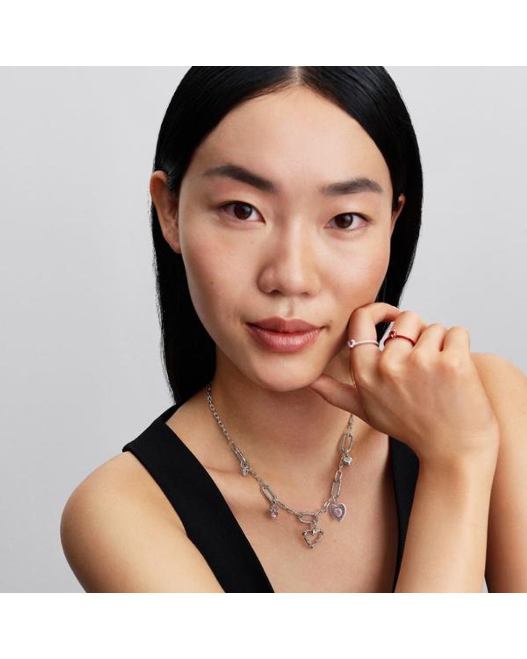 Pandora Metallic Five Links Chain Necklace