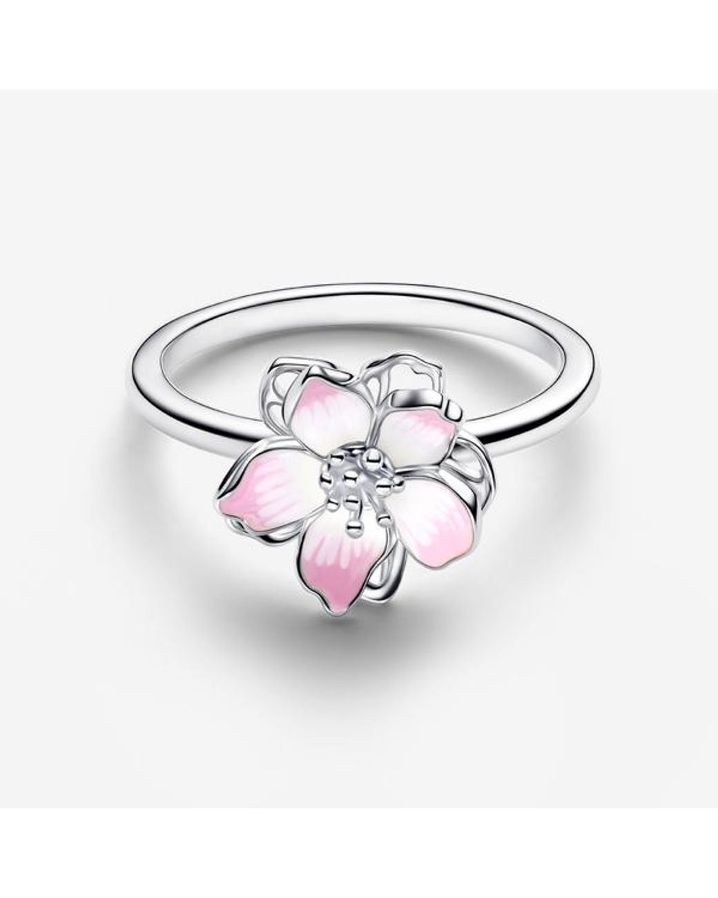 PANDORA Cherry Blossom Ring in Metallic | Lyst UK