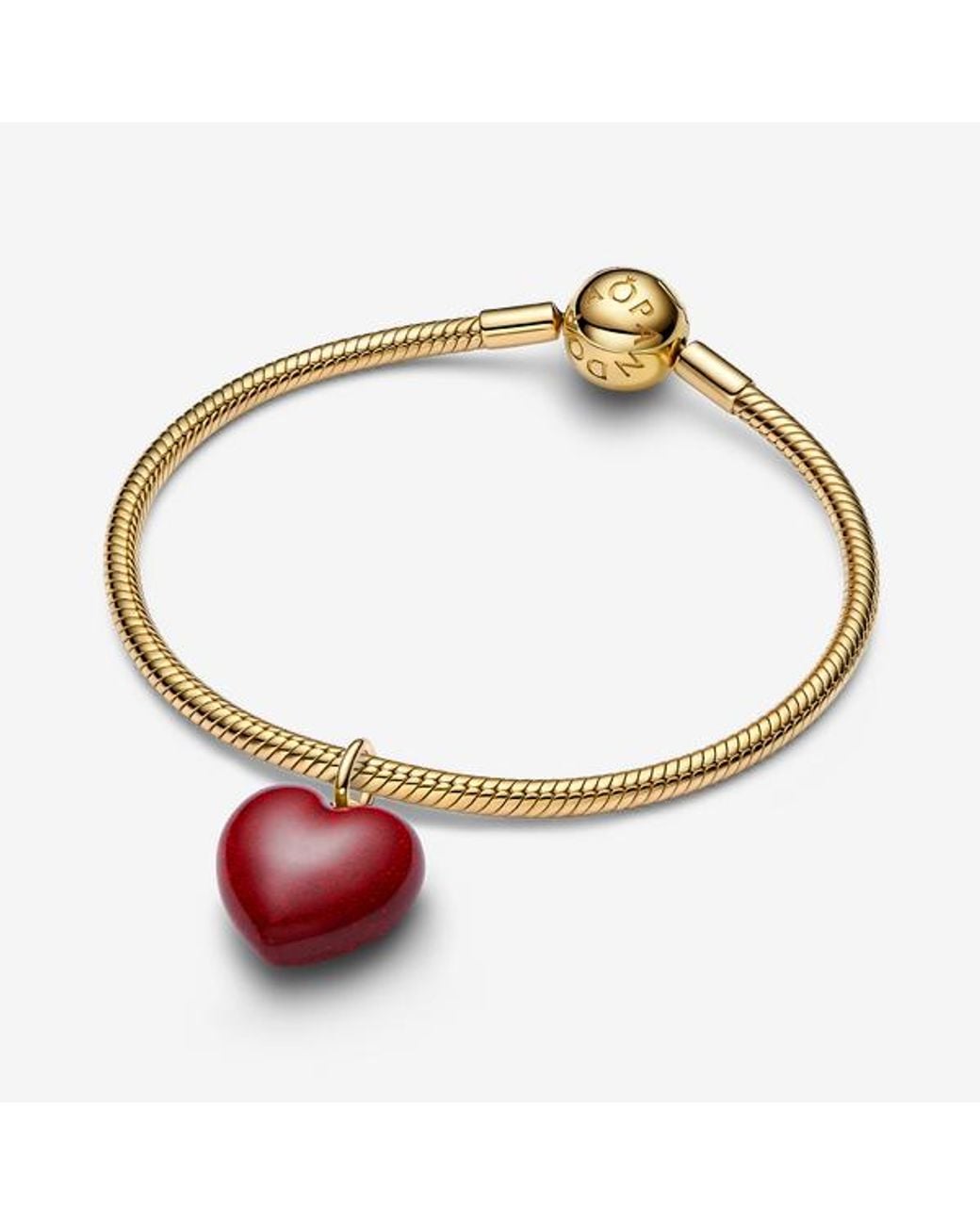 Pandora Red Puffy Heart Dangle Charm