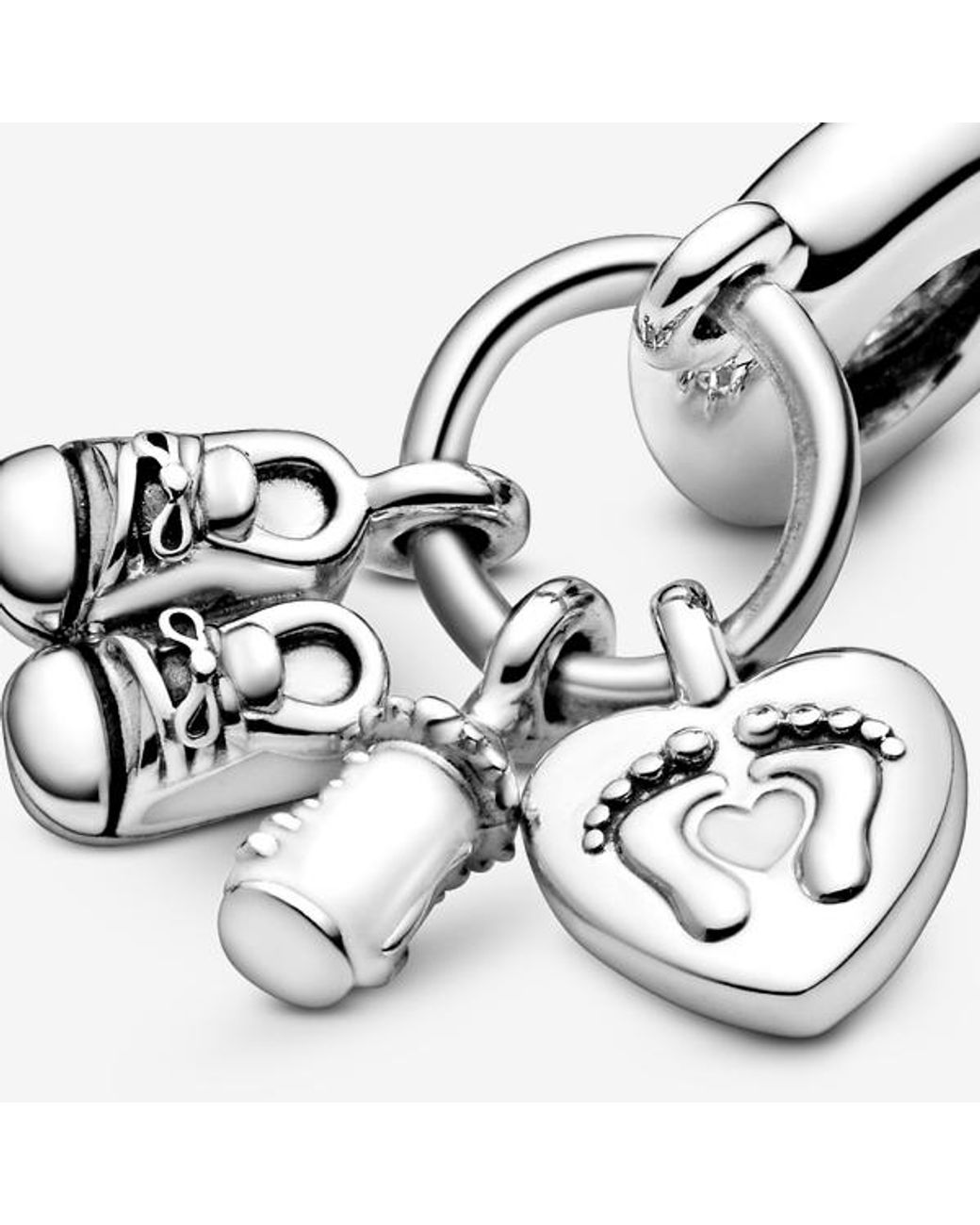 Pandora White Baby Bottle & Shoes Dangle Charm