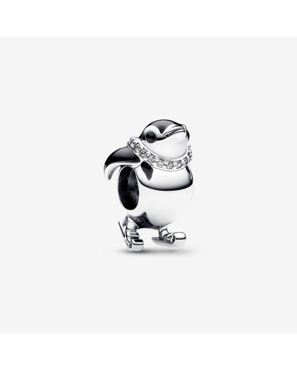 Pandora White Skiing Penguin Charm