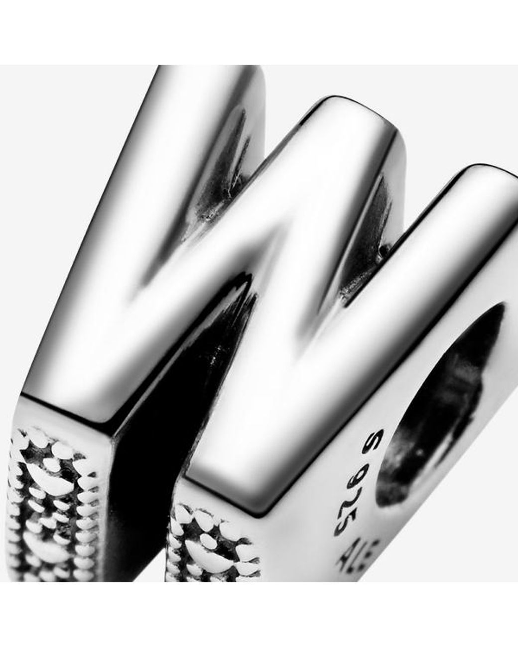 Pandora Black Letter W Alphabet Charm