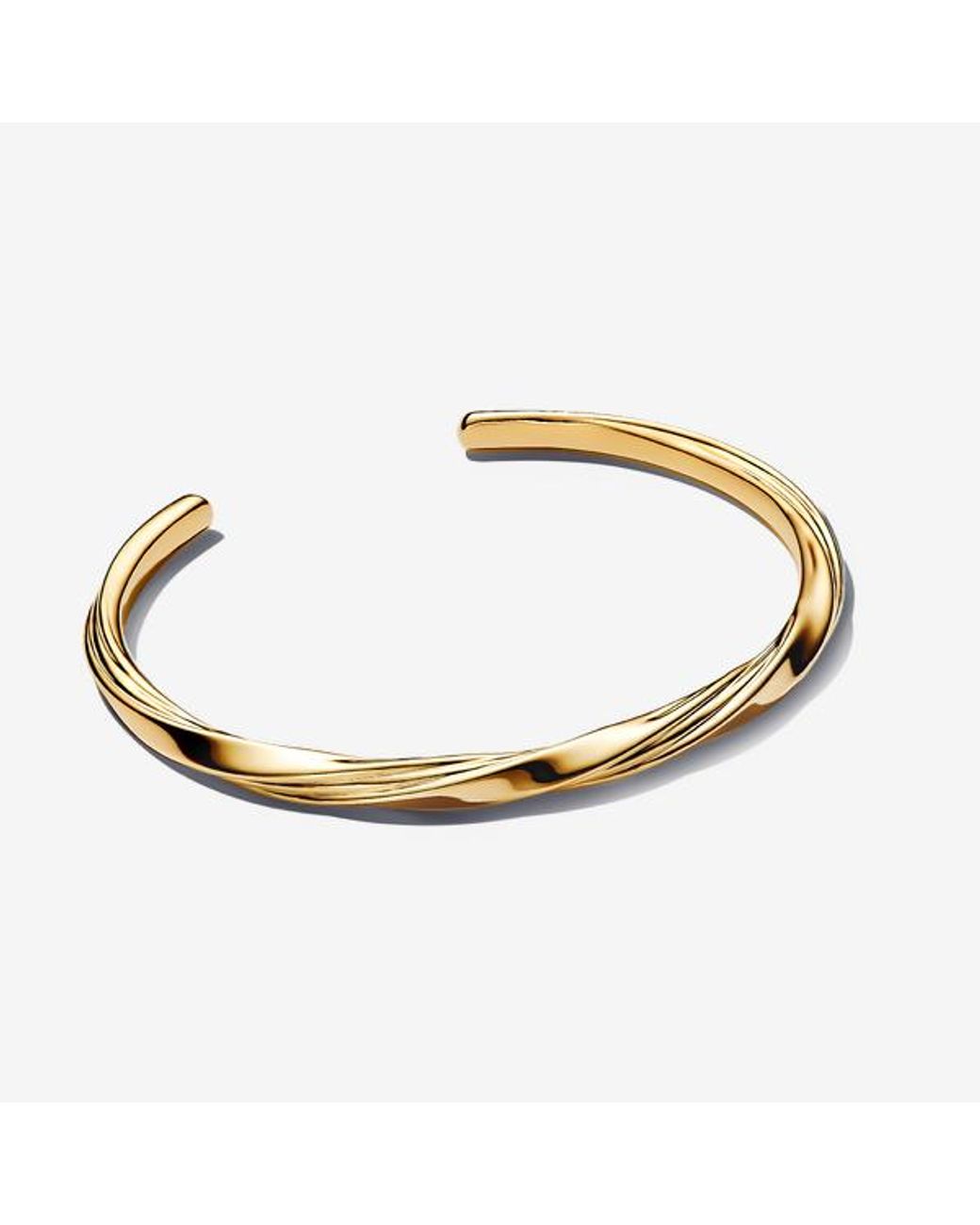Pandora White Twisted Open Bangle