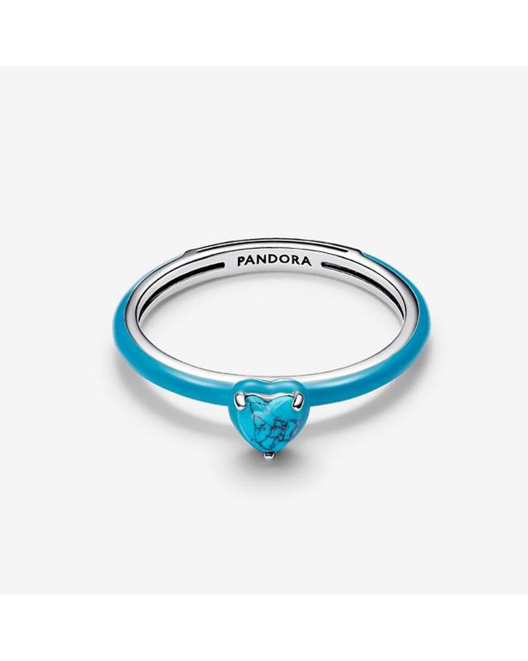 Pandora Blue Coloured Heart Stone Ring