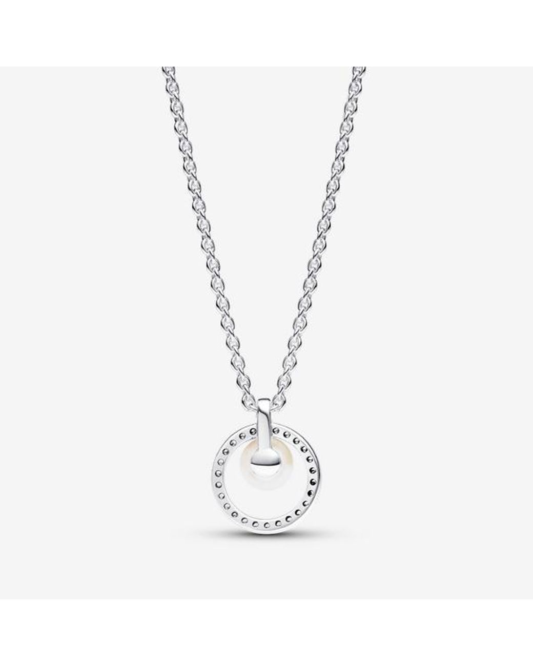 Pandora Metallic Treated Freshwater Cultured Pearl & Pavé Collier Necklace