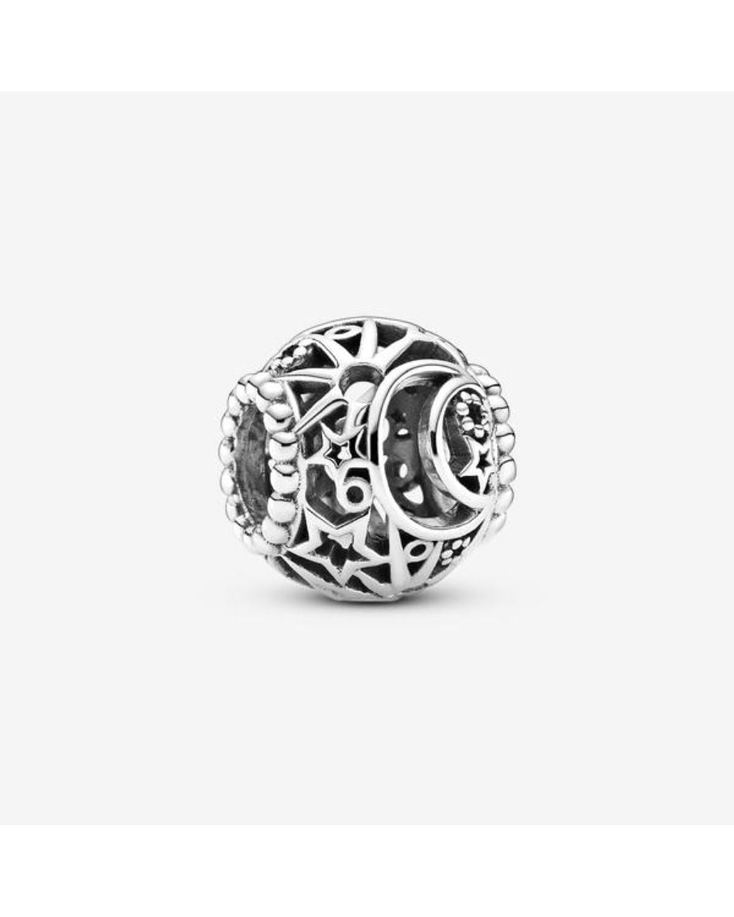 Pandora White Passions Moon And Star Sterling Silver Charm