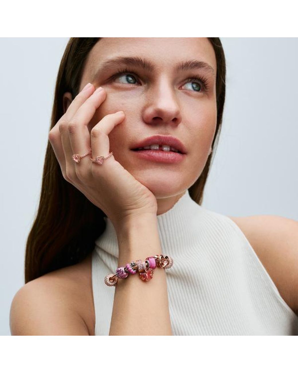 Pandora Pink Murano Glass Butterfly Dangle Charm