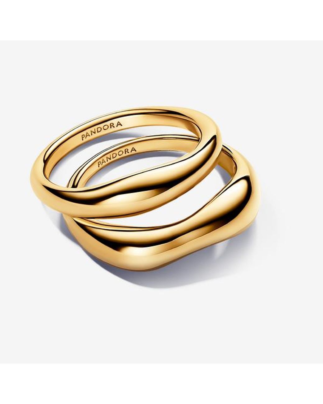 Pandora Metallic Organically Shaped Stacking Rings