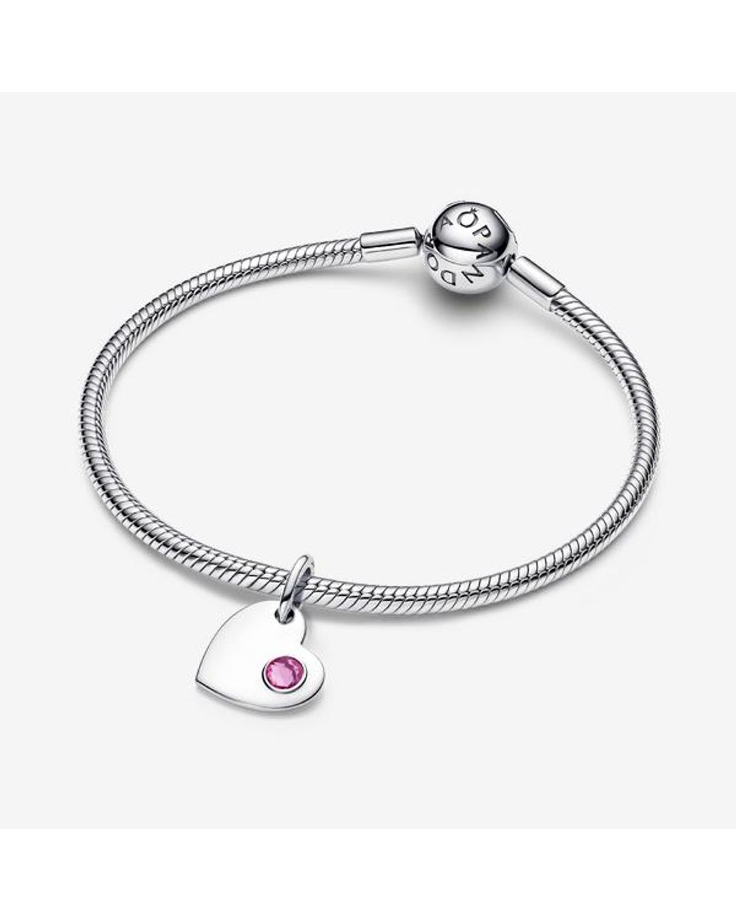 Pandora Pink October Heart Dangle Charm