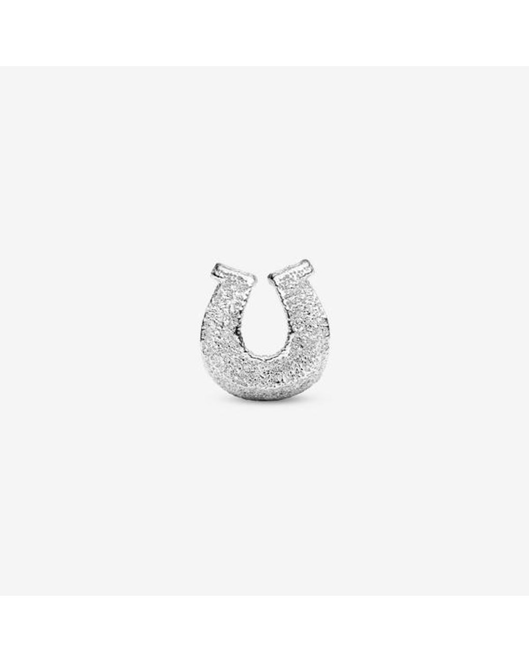 Pandora White Textured Horseshoe Mini Charm