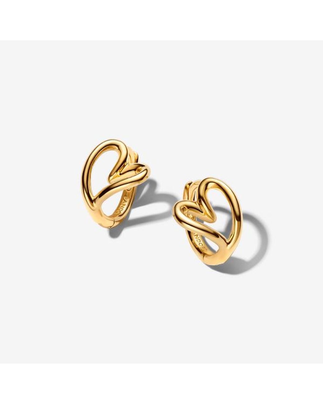 Pandora Metallic Organically Shaped Heart Small Hoop Earrings