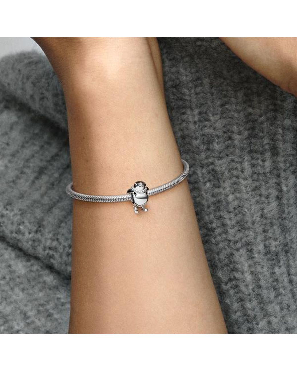 Pandora White Skiing Penguin Charm