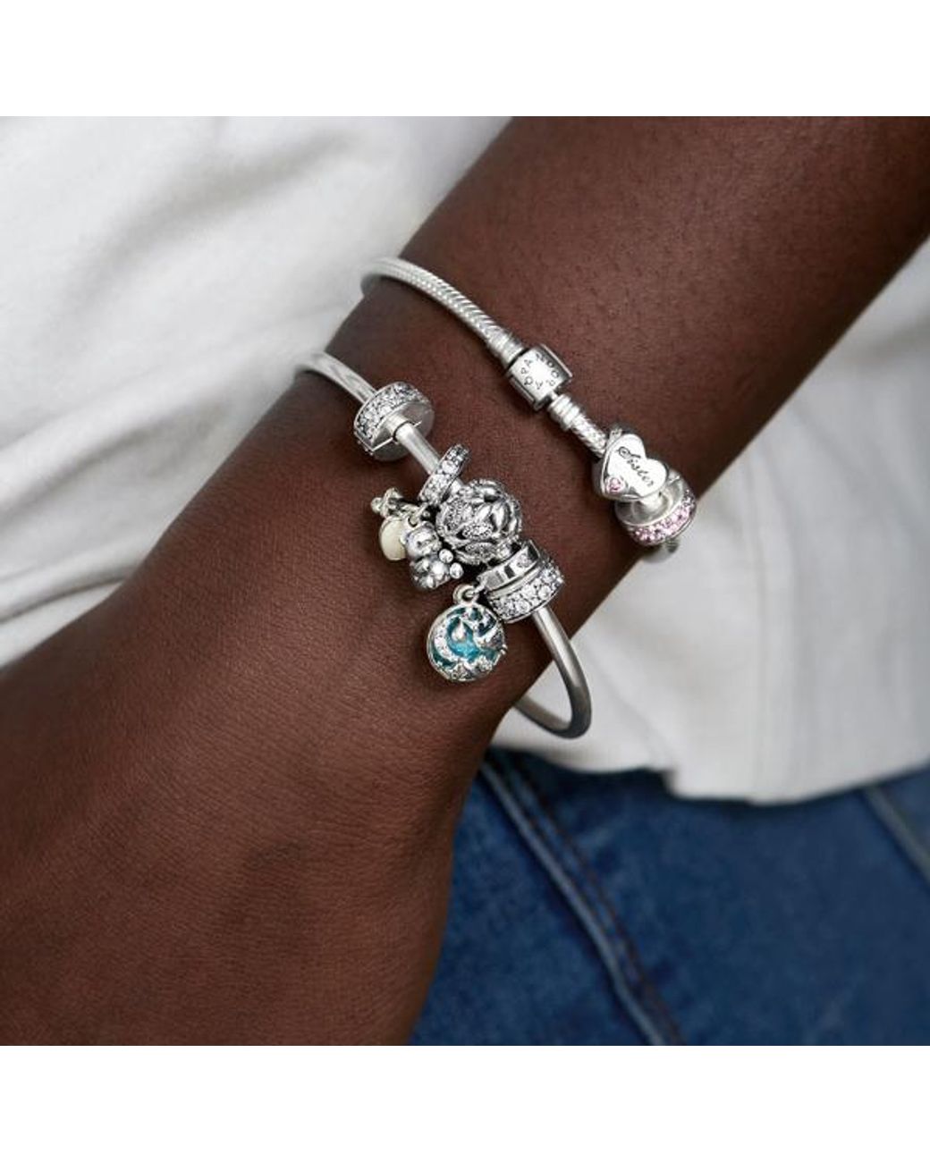 Pandora White Stunning Jewelry - Gift For - Made With Sterling Silver & Cubic