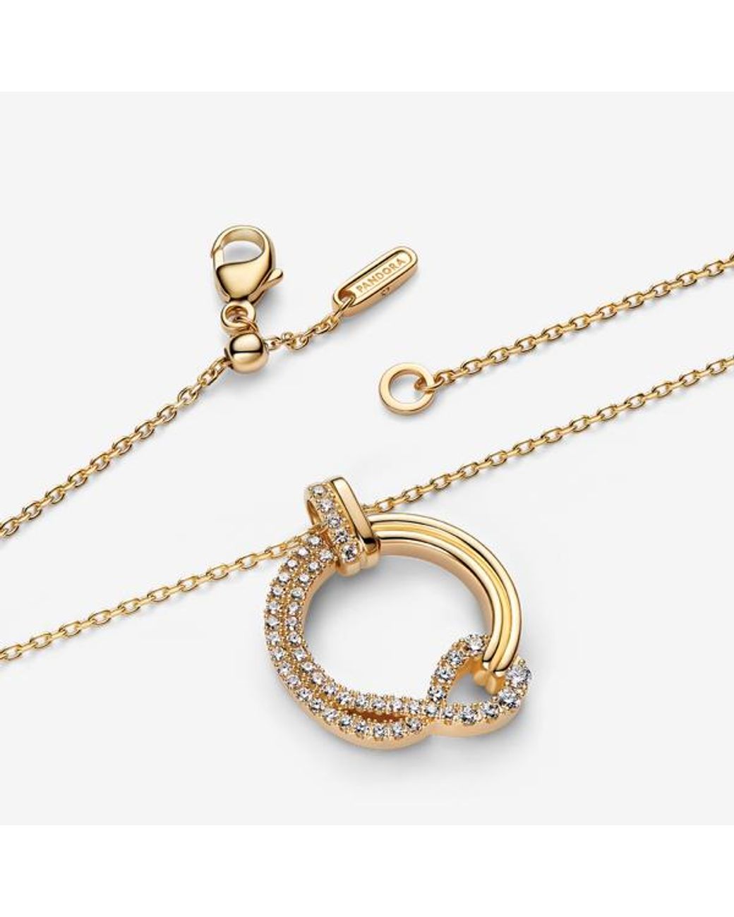 Pandora Metallic Infinite Lab-Grown Diamond Pavé Circle Pendant Necklace