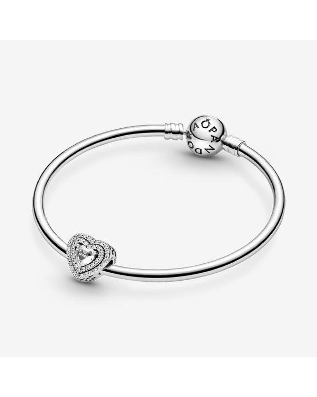 Pandora White Sparkling Levelled Hearts Charm