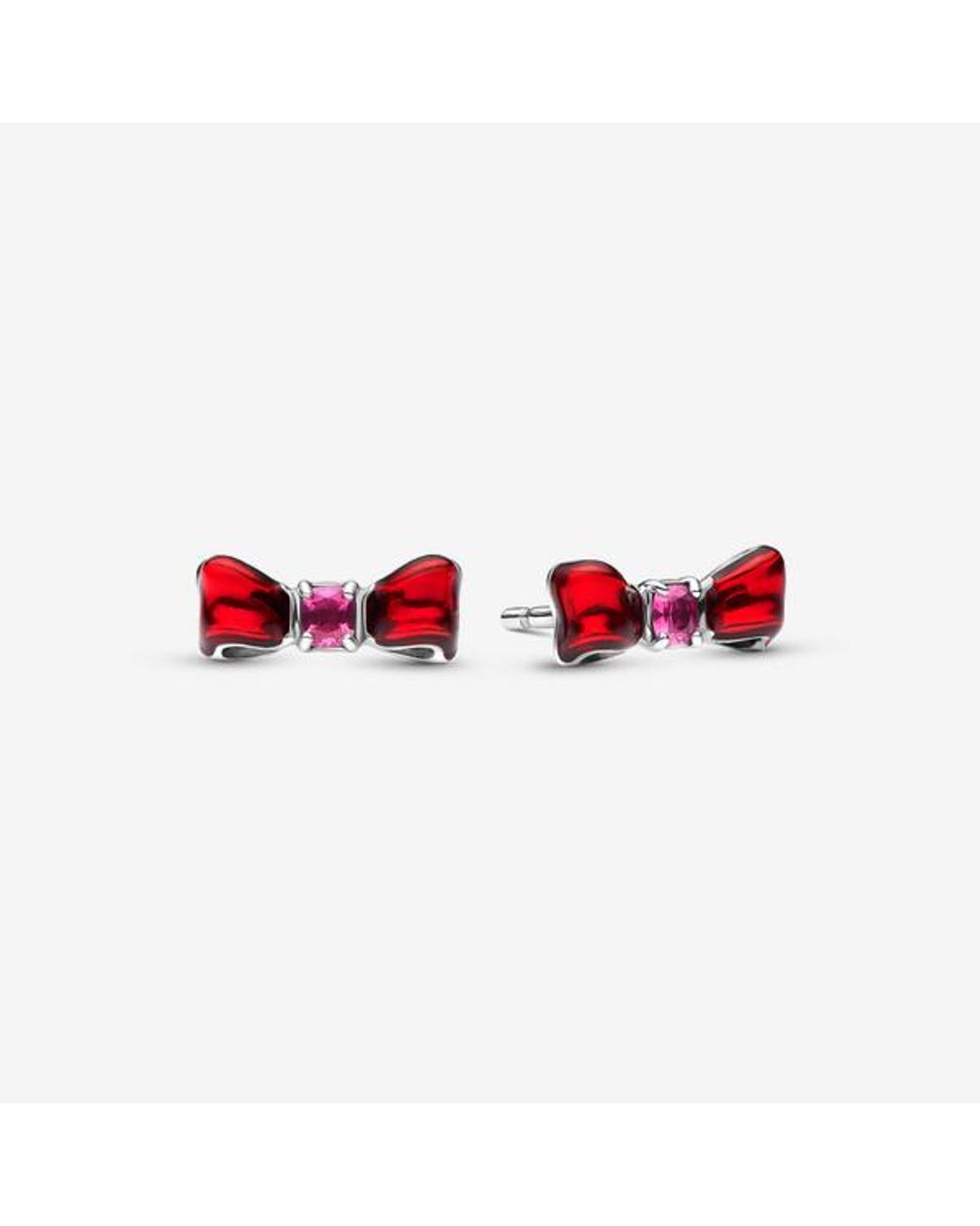 Pandora Red Disney Snow Bow Stud Earrings