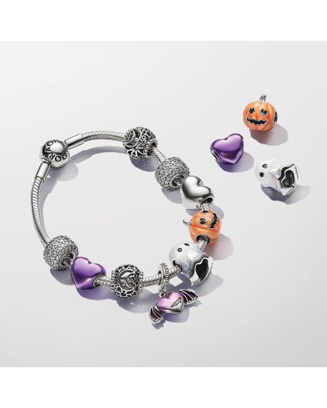 Pandora White Passions Moon And Star Sterling Silver Charm