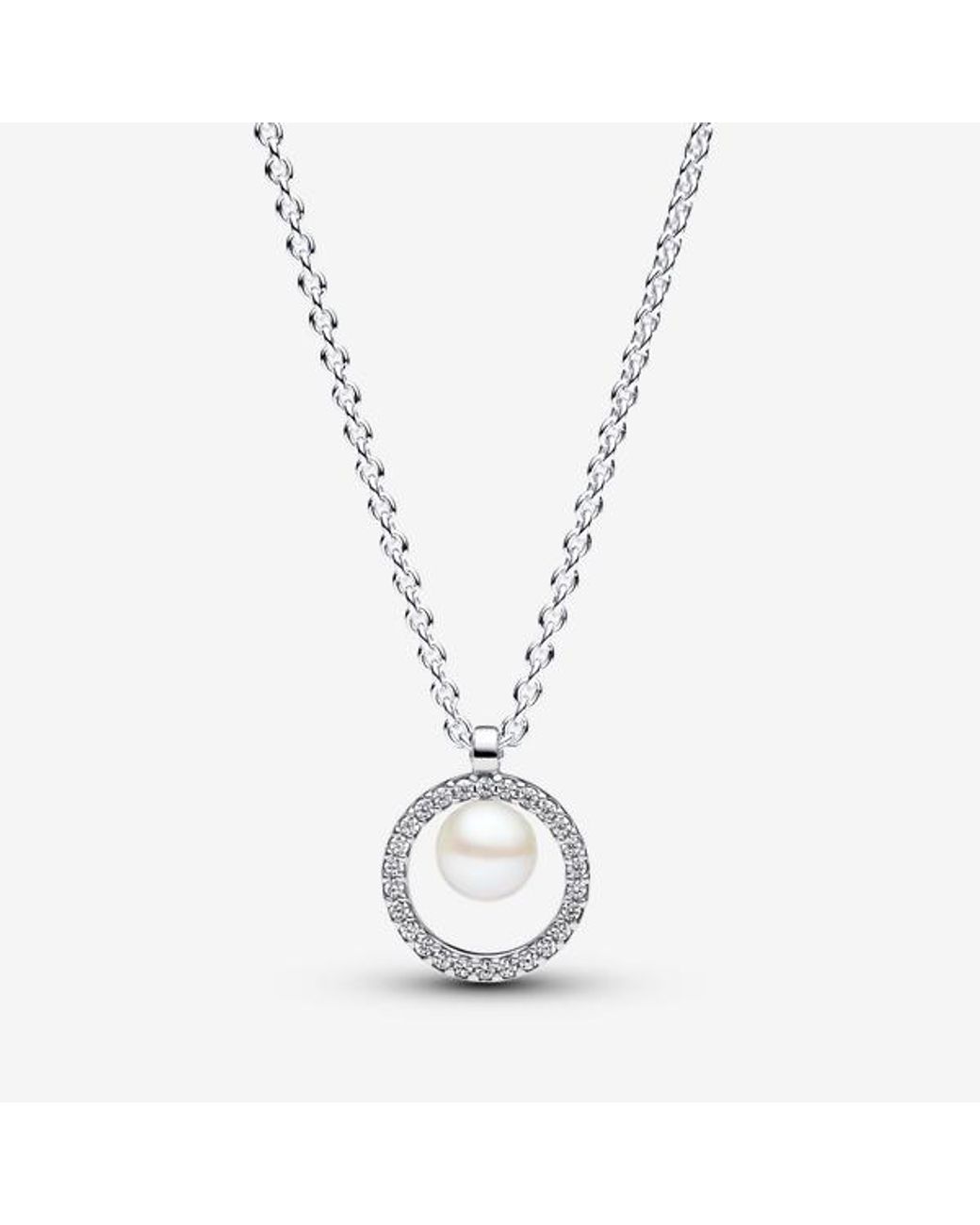 Pandora Metallic Treated Freshwater Cultured Pearl & Pavé Collier Necklace