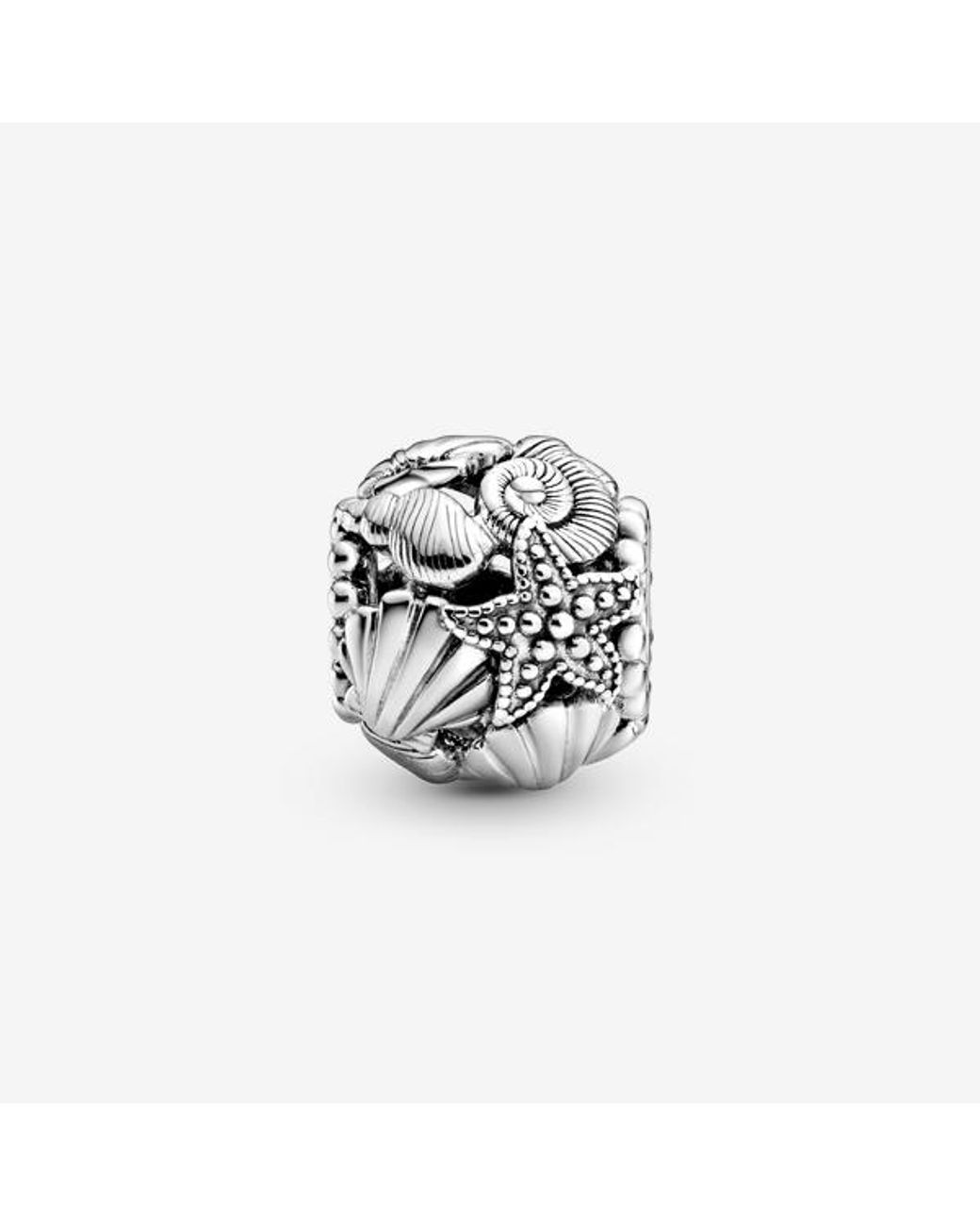 Pandora White Openwork Starfish, Shells & Hearts Charm