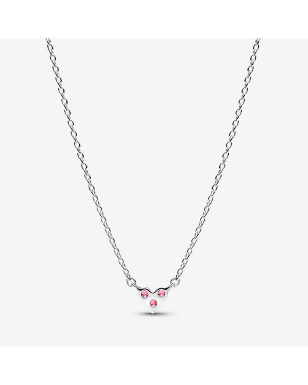 Pandora Metallic Triple Stone Heart Collier Necklace
